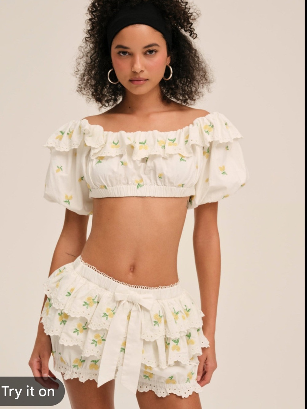 NWT For Love & Lemons Lemon Spritz Bloomer Set